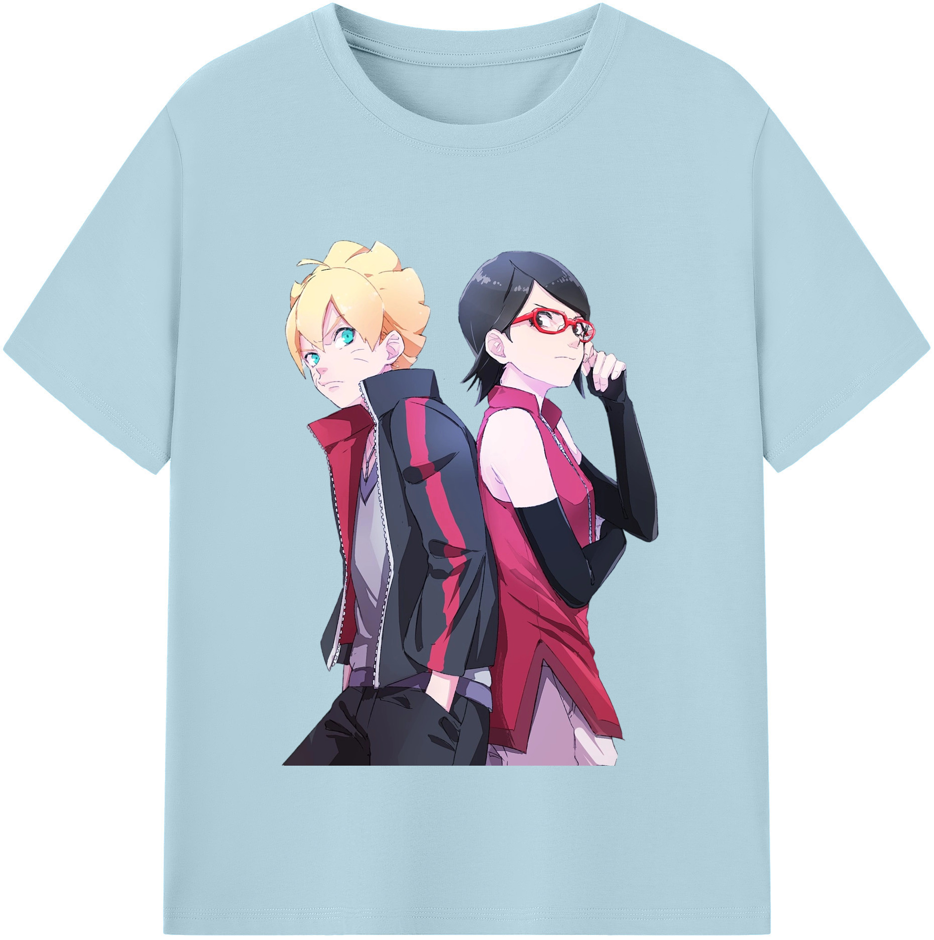 （画像用） NARUTO -ナルト- うちは サラダ Uchiha Sarada 綿100％半袖Tシャツ（フロントプリント）